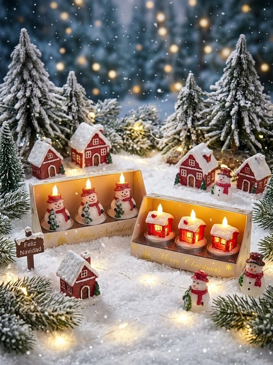Paquete de 3 velas navideñas 