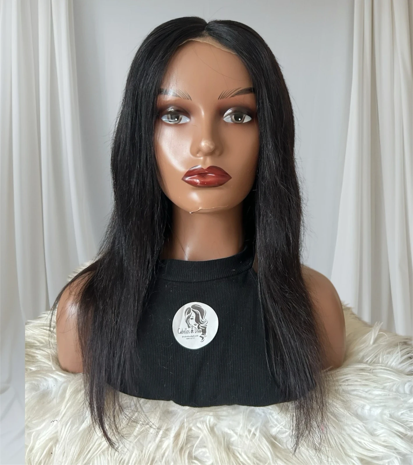 Peluca 16 pulgadas cabello humano, frontal lace 4x4  3