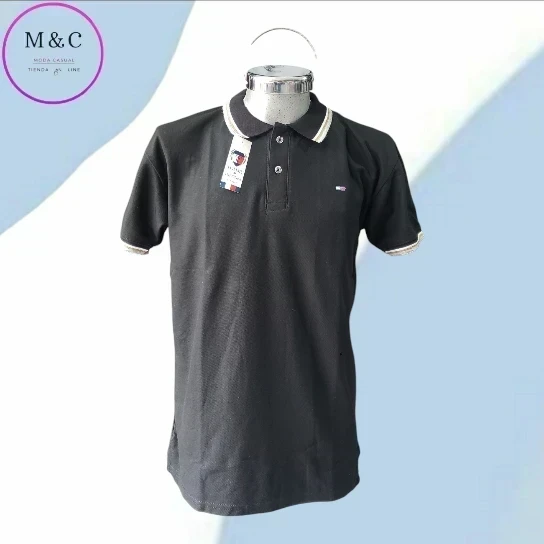 Playera Polo Talla M  diseño en cuello y mangas 10