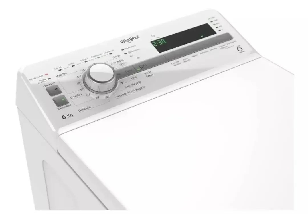LAVARROPAS WHIRLPOOL	CARGA SUP. BLANCO	WCS60ZB	6KG		 3