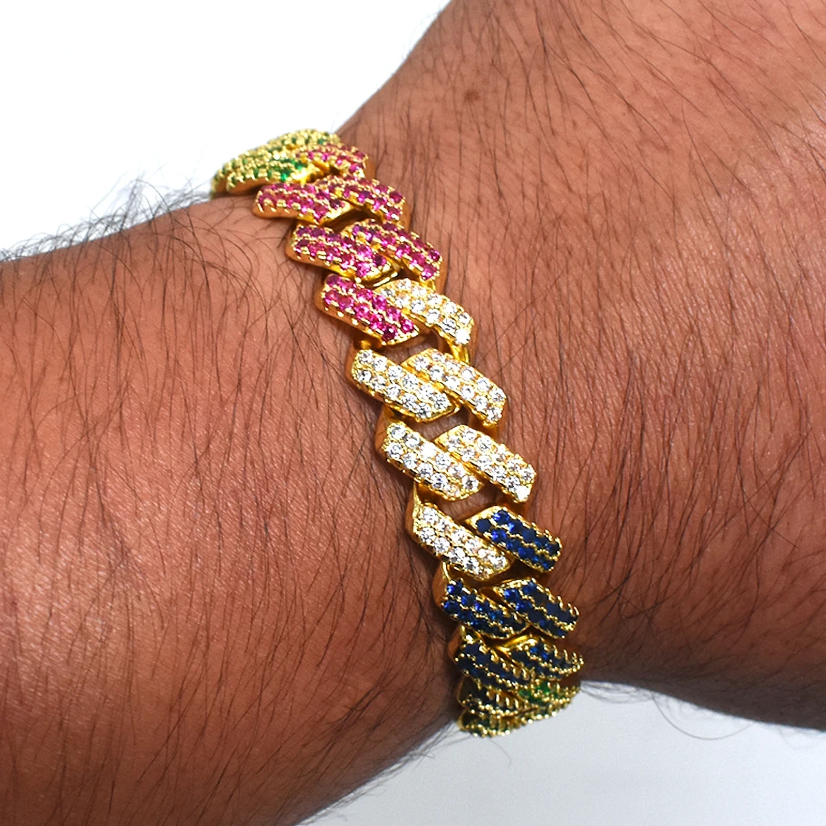 ESCLAVA EN ORCON DIAMANTES DE COLORES 4