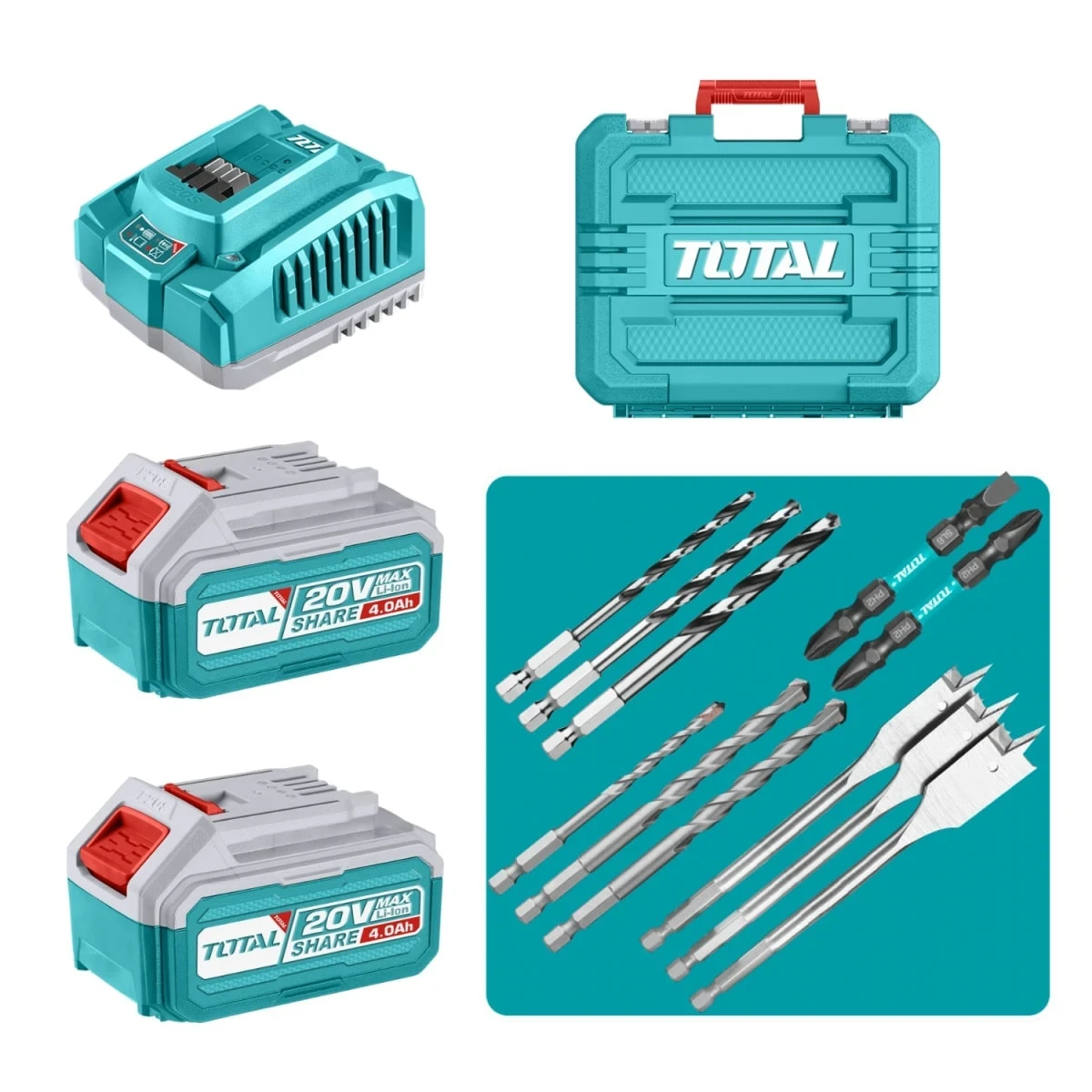 TIDLI20968 Taladro percutor 96nm + 2 baterías 4ah industrial total 3