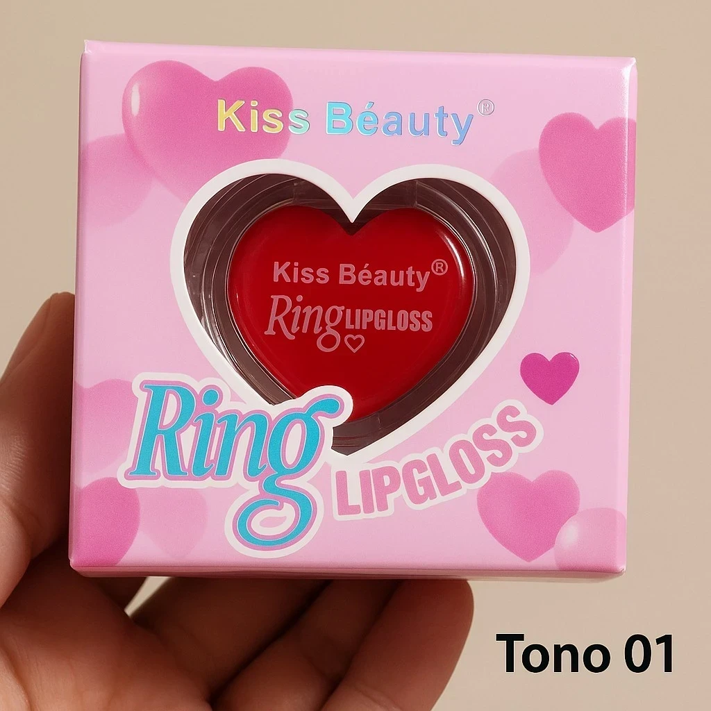 💖 Ring Lip Gloss Kiss Beauty – El brillo más cute del mundo ✨💍 2