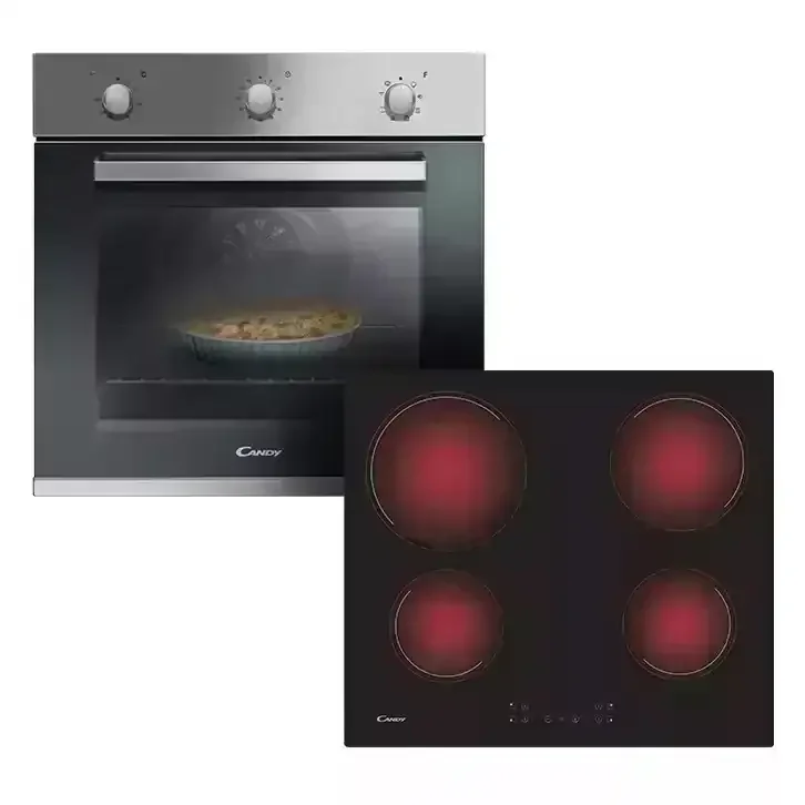 Candy COMBO -HORNO+ MECANICO (horno eléctrico empotrable fcp602x+ anafe Vitrocerámico ch64ccb) 