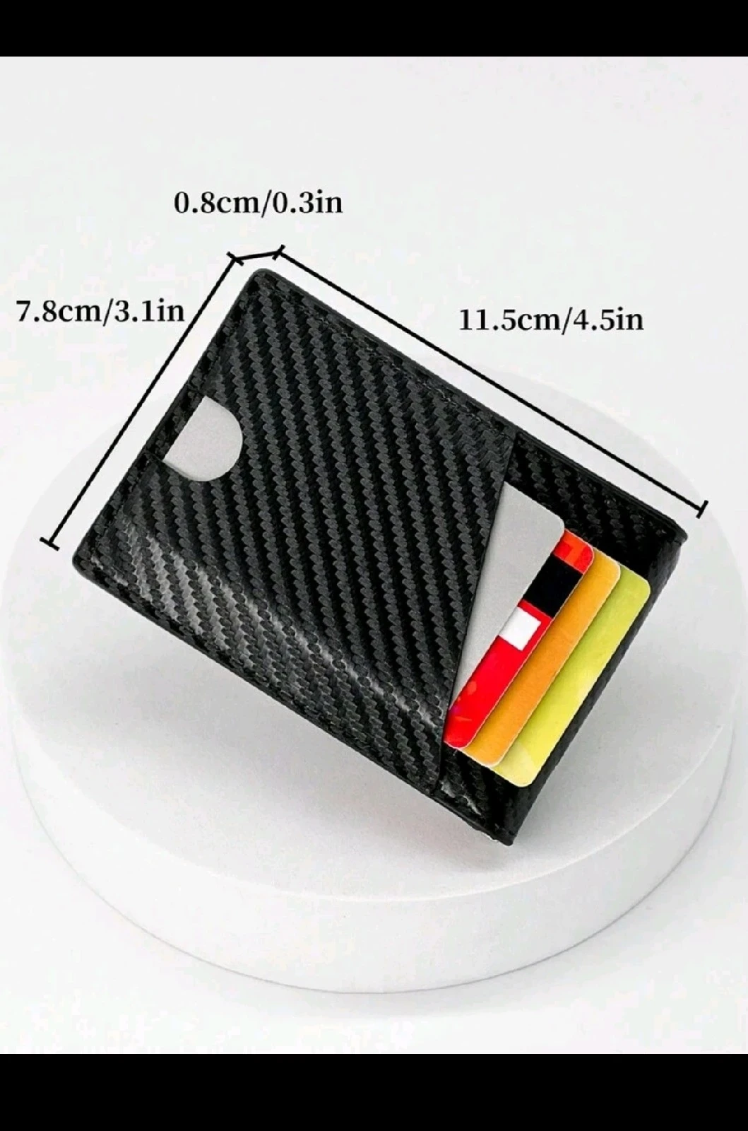 Billetera Ejecutiva Slim con Clip para Billetes y Estilo Fibra de Carbono 9