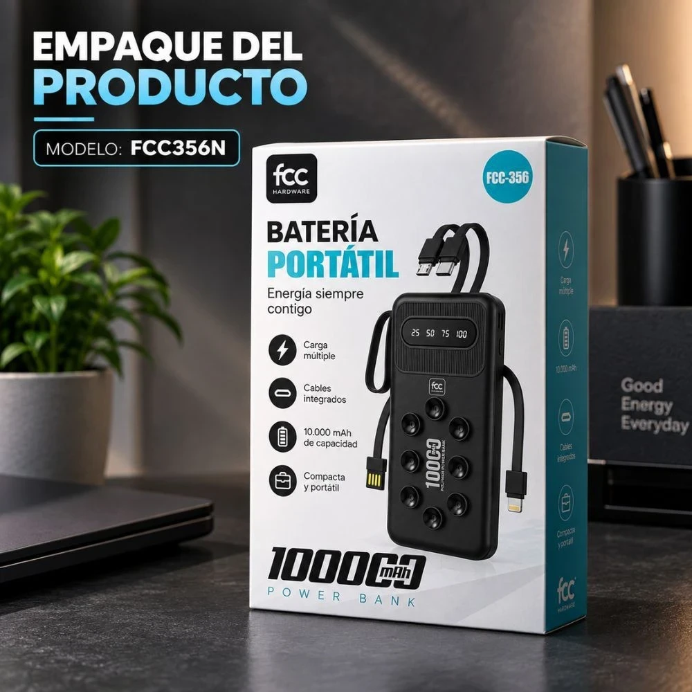 🔋 Batería Portátil • Ventosas • Cables Incorporados  2