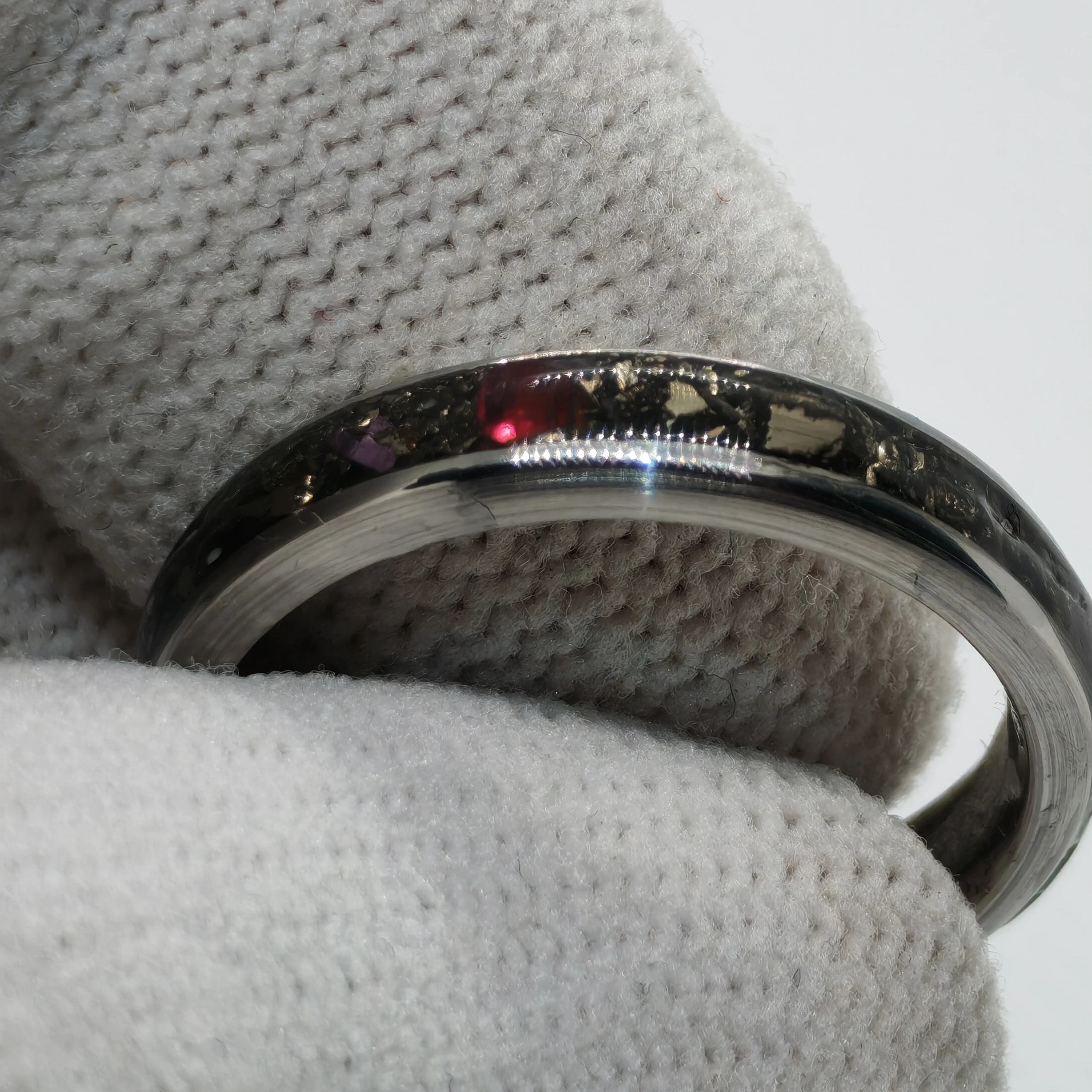 Anillo con Rubí y Pirita Genuinos