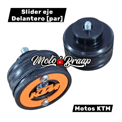DUKE 200 NG / 250 NG / 390 NG / 200 AG / 390 AG / Juego slider de eje Naranja x 2 KTM delantero + tornillos ML