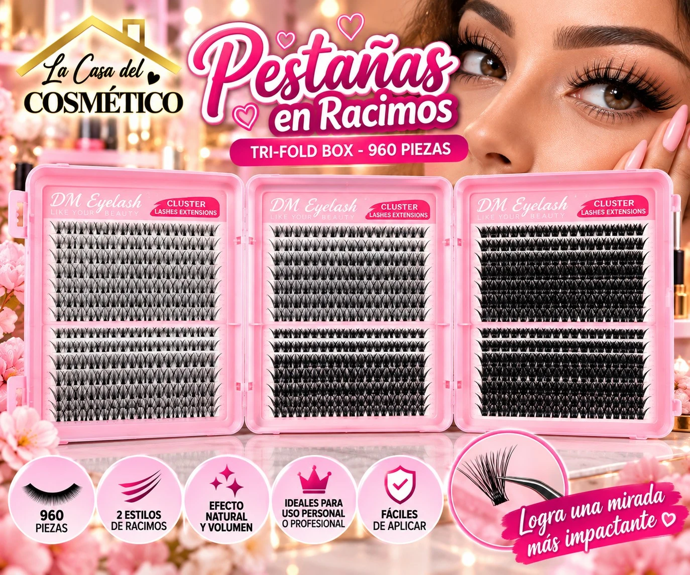 lumera pestañas xl glam infinity 2 en 1 – 960 piezas