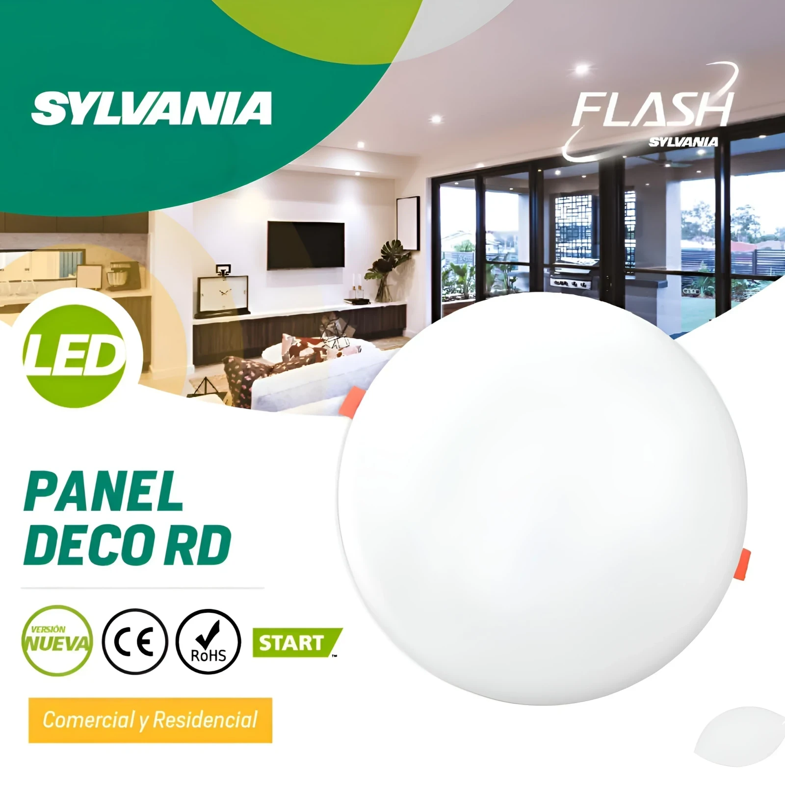 PANEL LED DECO 18W REDONDO EMPOTRADO