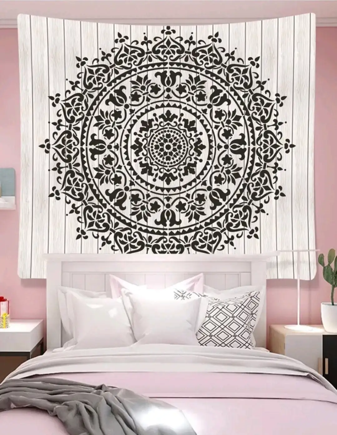 Manta para pared mandala negro