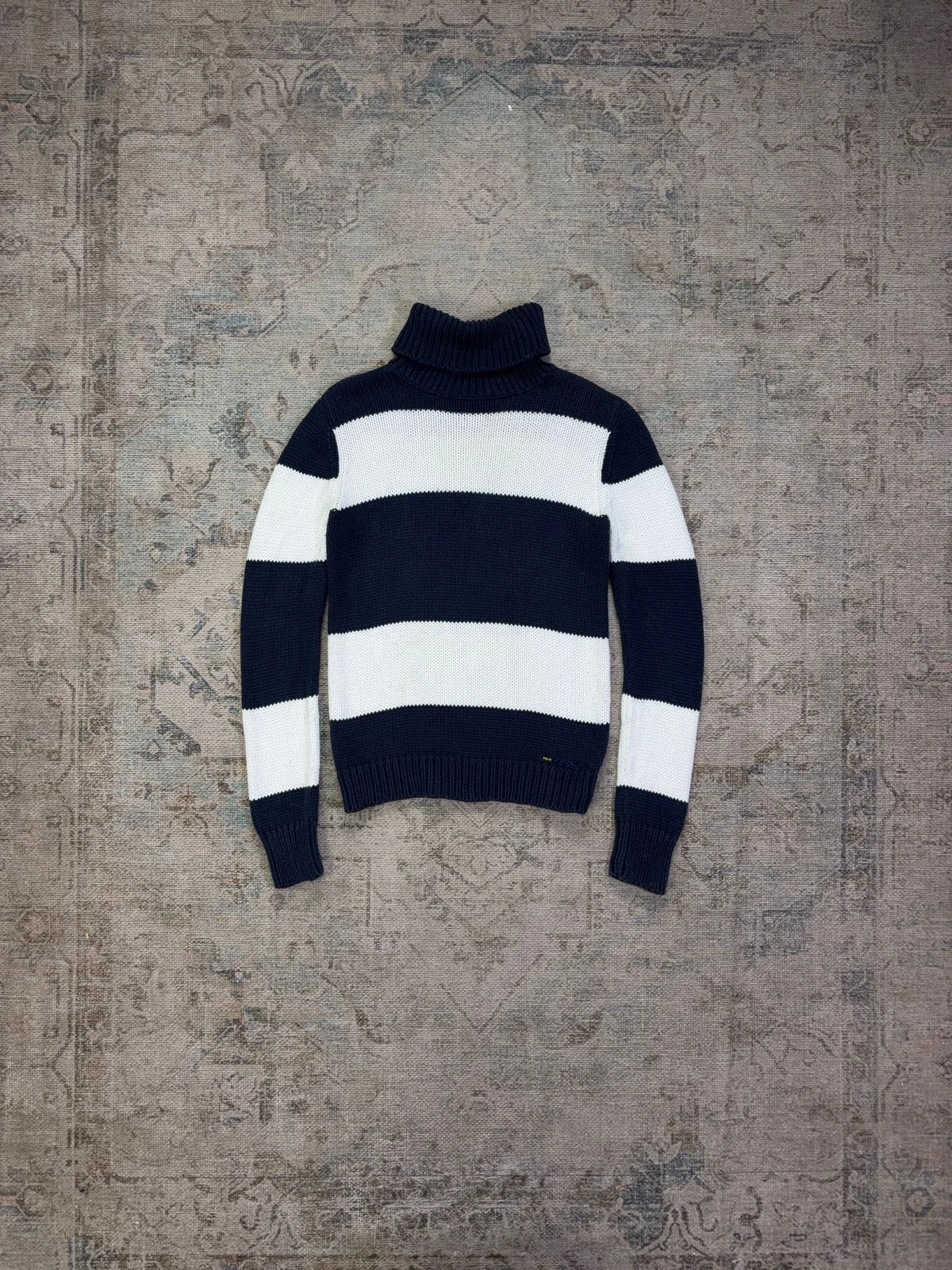 POLO RALPH LAUREN STRIPED TURTLENECK CHUNKY SWEATER 4
