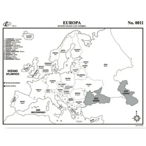 Mapa mural 70x90 blanco y negro  2