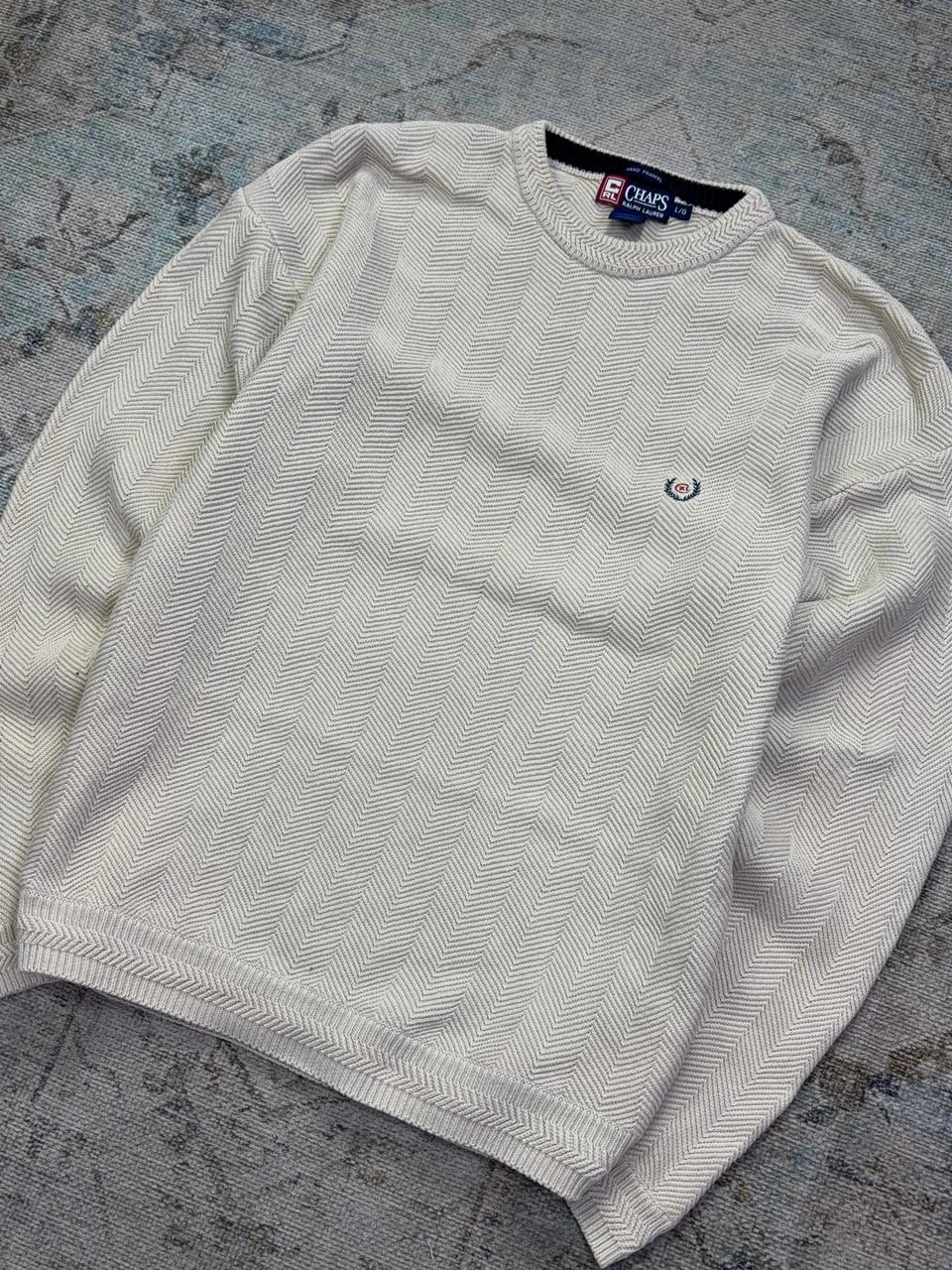 CHAPS RALPH LAUREN VINTAGE HERRINGBONE CREWNECK SWEATER 5