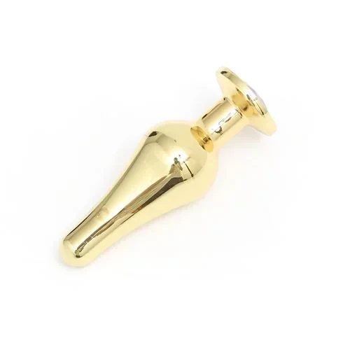Plug Anal Metal Dorado Con Joya Medium
