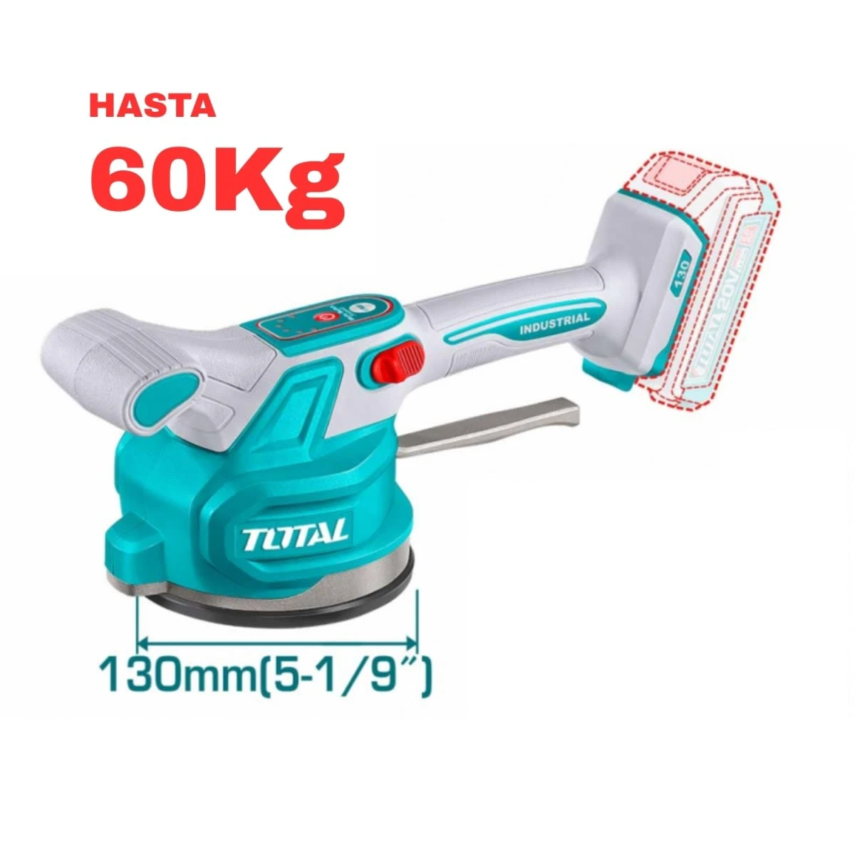 THT578001-TTVLI20015 Cortador de mayolica 80cm + ventosa vibradora 50kg 20v total 4