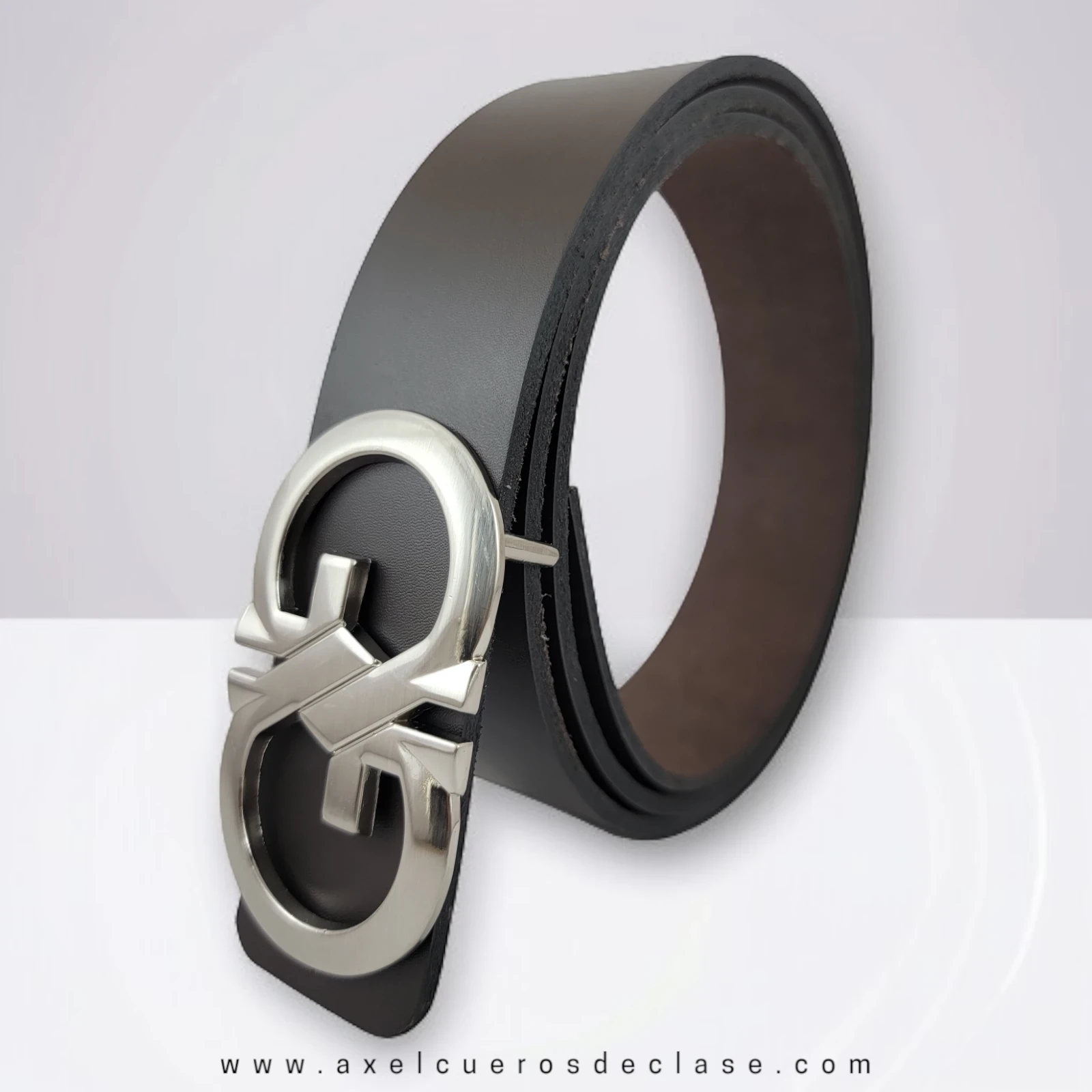 Cinturon ferragamo negro y cafe  3