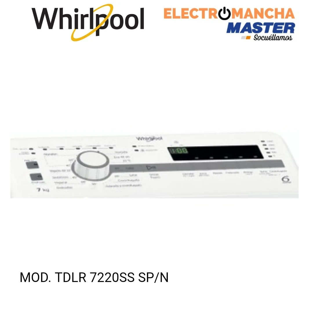 LAVADORA CARGA SUPERIOR WHIRLPOOL 7 KG. 1200 RPM. DISPLAY E  4