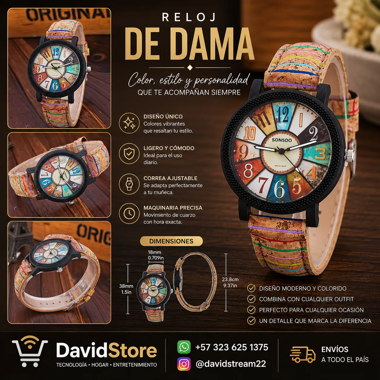 Reloj de Dama Sonsdo Multicolor