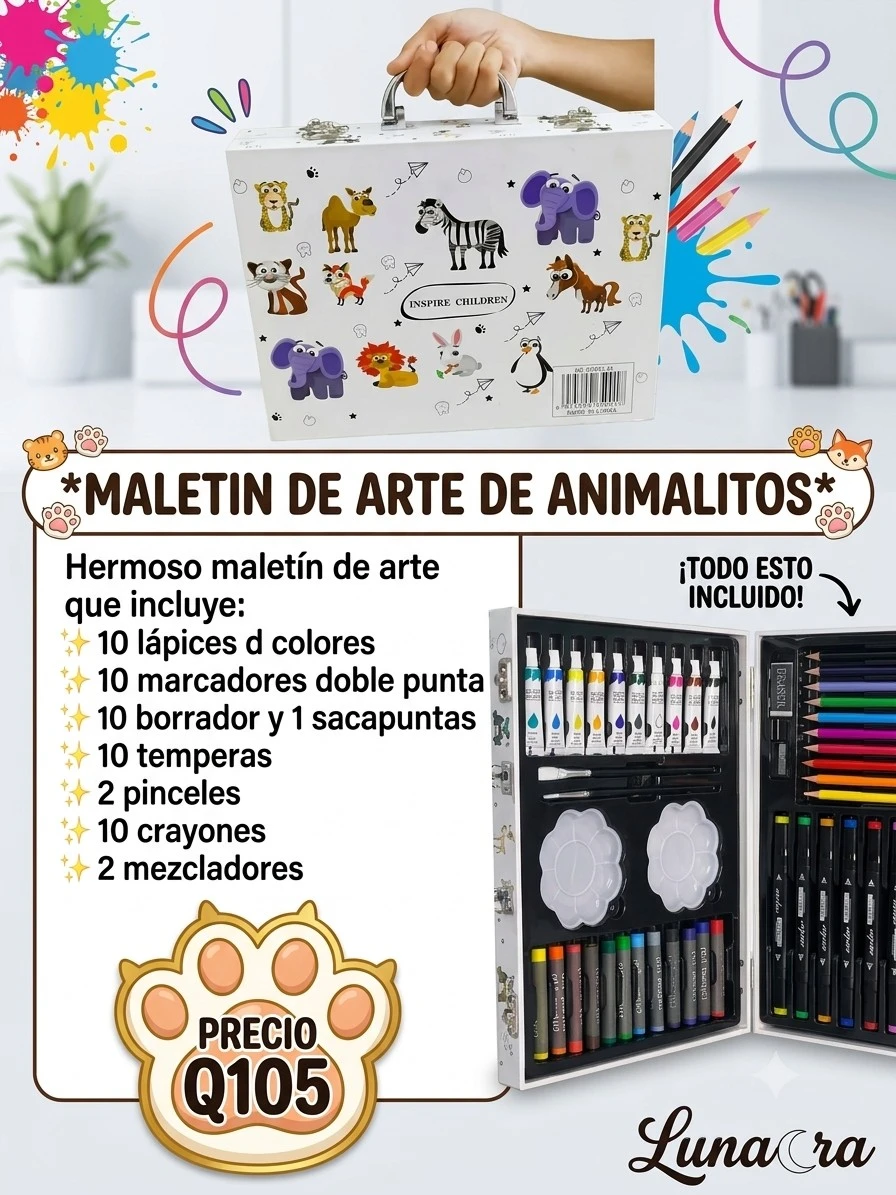 MALETÍN DE ARTE DE ANIMALITOS 