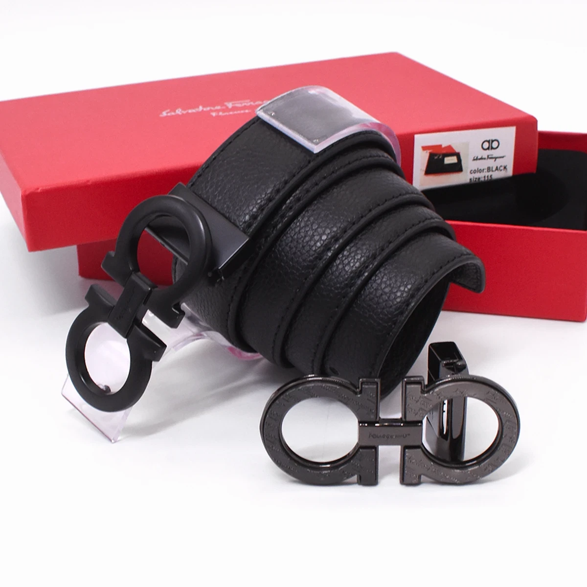 Cinto Ferragamo Con 2 Hebillas