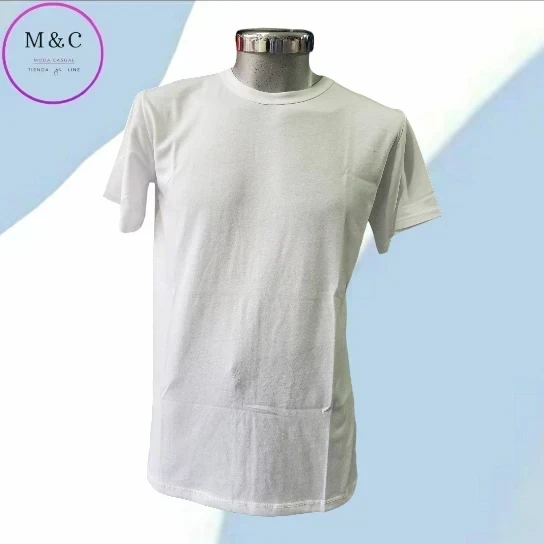 Playera lisa XL blanca algodón manga corta