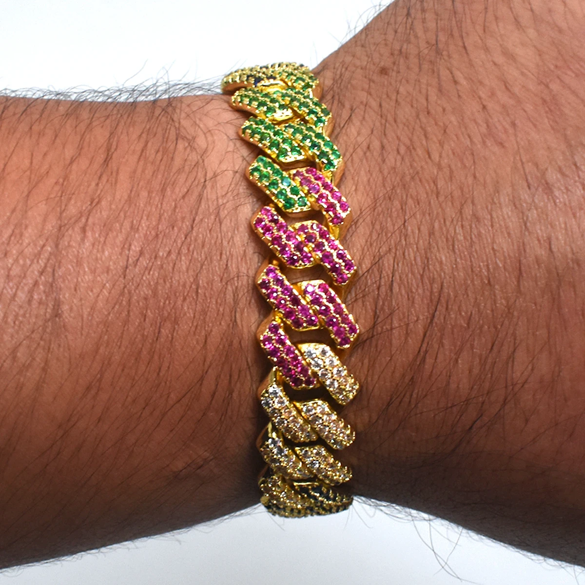 ESCLAVA EN ORCON DIAMANTES DE COLORES