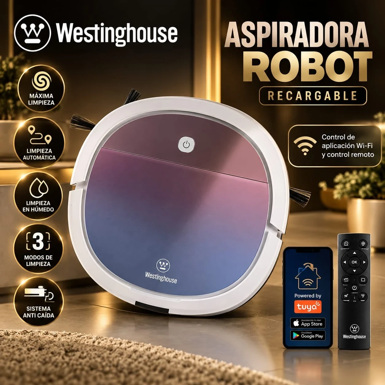 ASPIRADORA ROBOT WESTINGHOUSE WFVCRK185 *CONSULTAR DISPONIBILIDAD CON EL VENDEDOR*