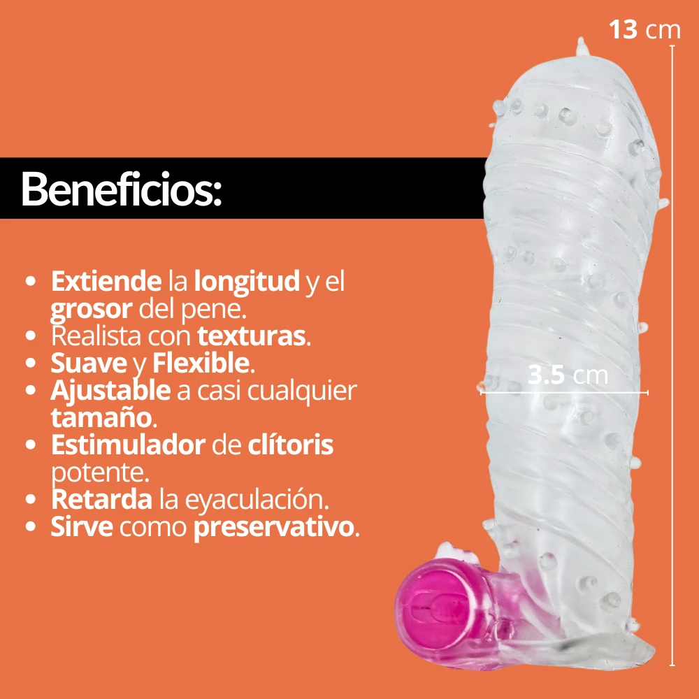 Vibrador funda pene extensión  2