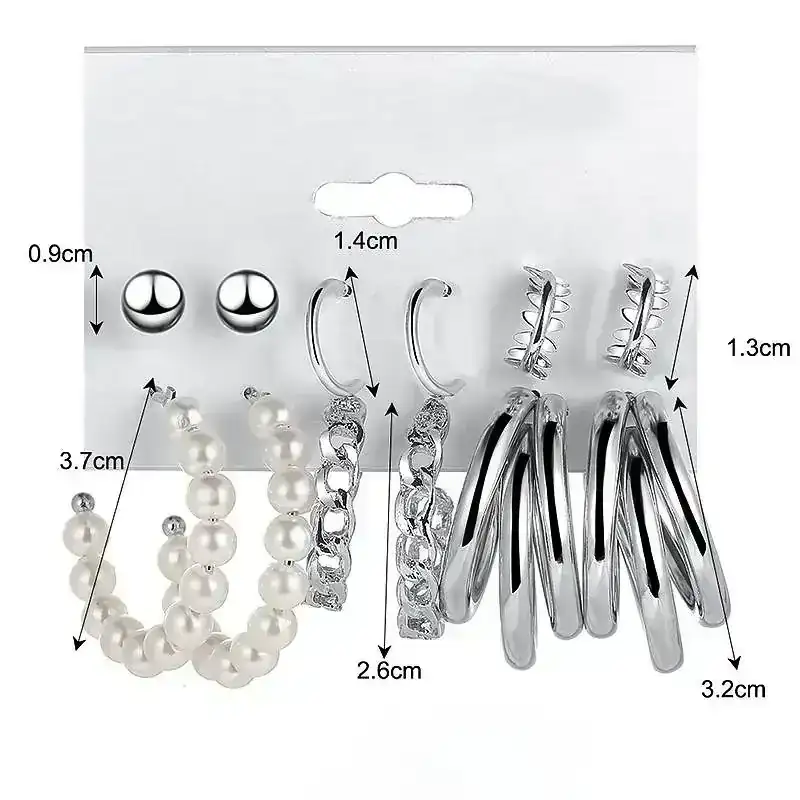 Set x6 Pares de Aretes Galia REF: J18 3