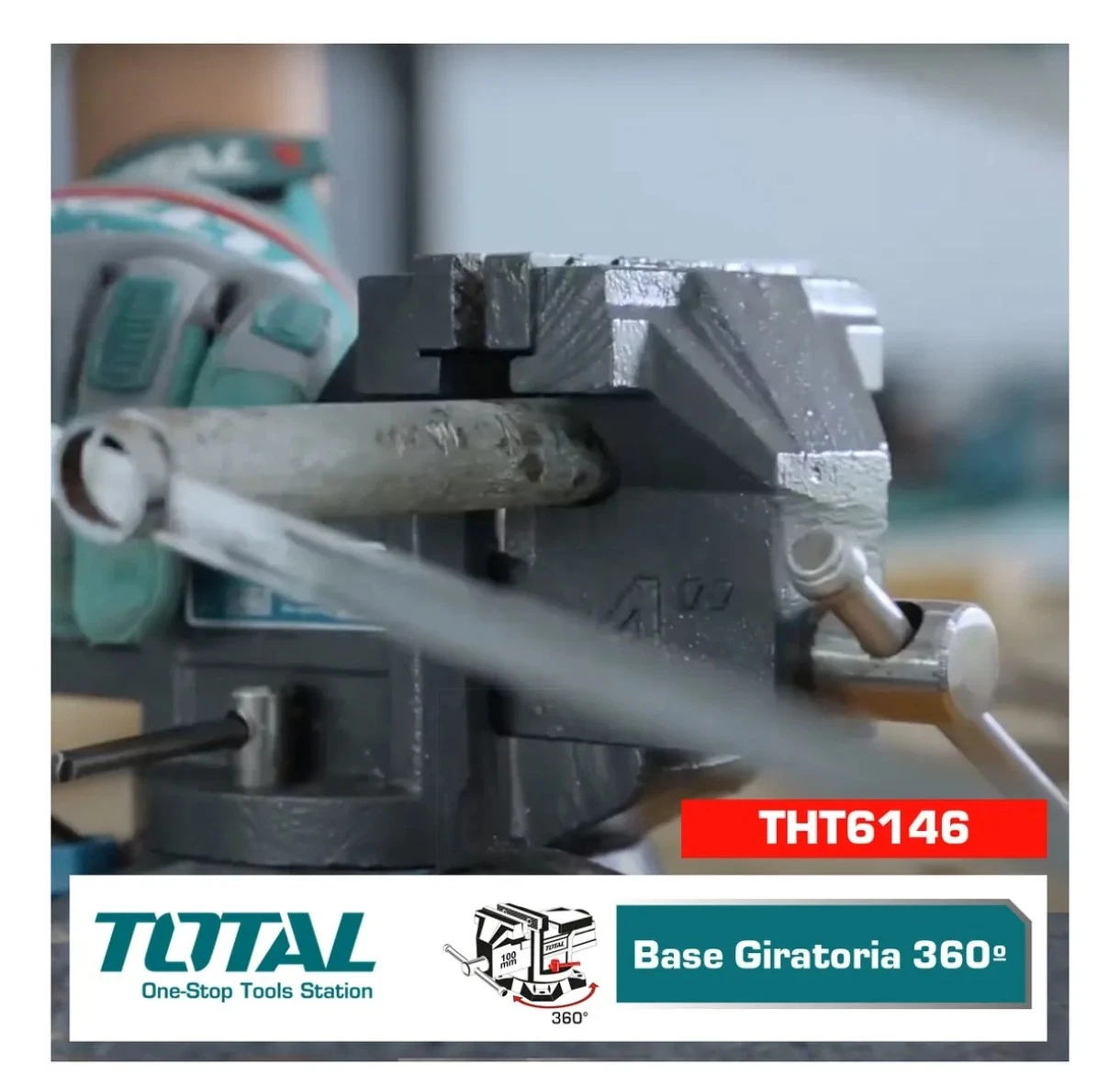 Morsa de banco TOTAL con yunque 4" 100mm 4