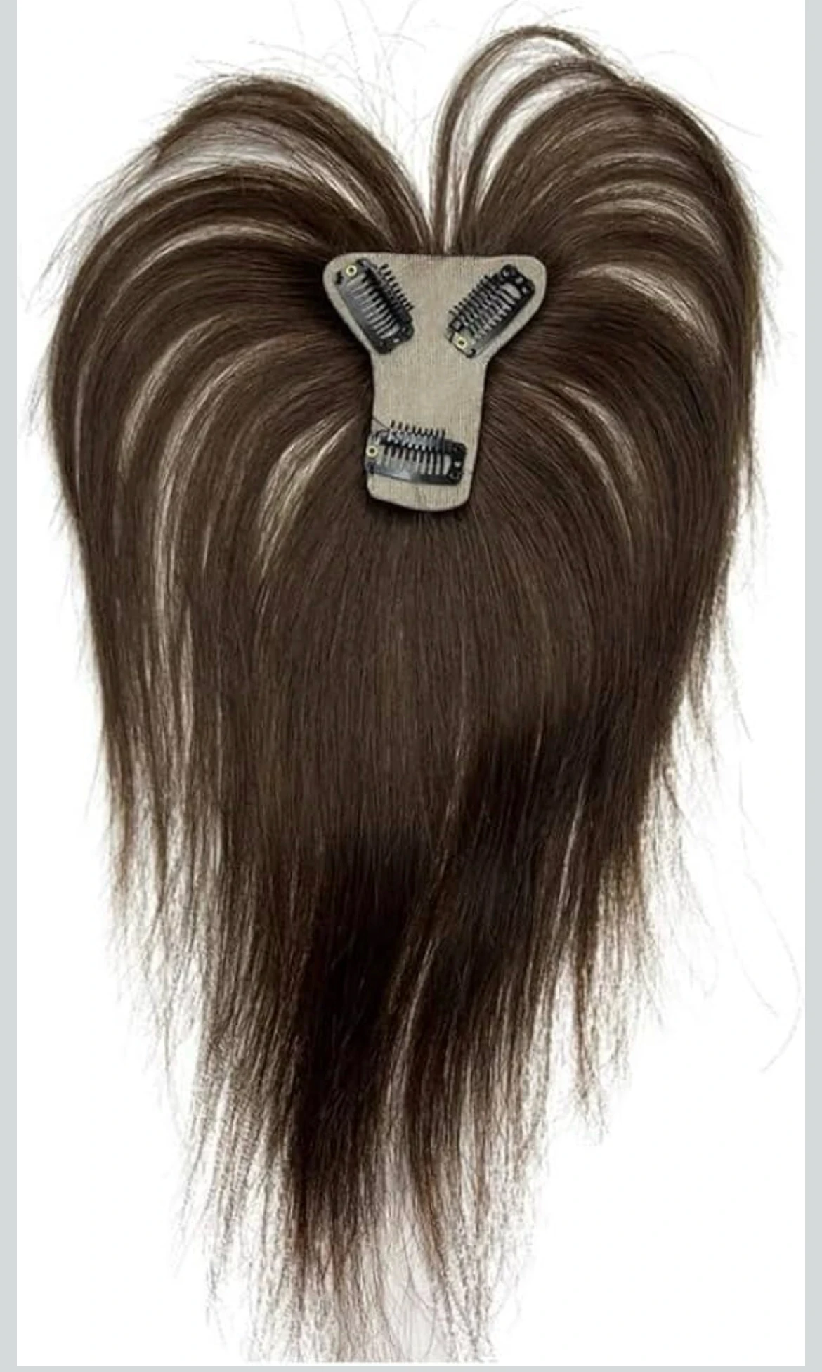 Topper de cabello humano  10” color chocolate oscuro 2