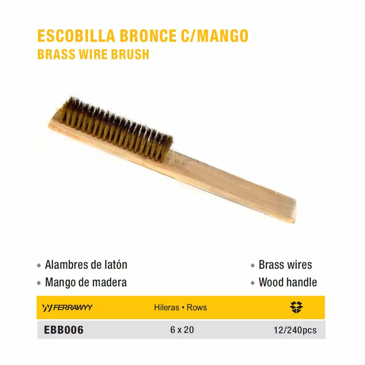 ESCOBILLA MADERA BRONCE UYUST 