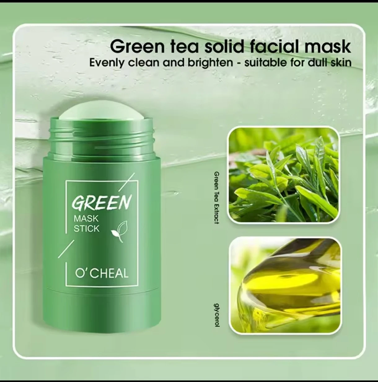 ✨ Green Mask Stick O’CHEAL – Green Tea Mask 40 gr ✨ 3