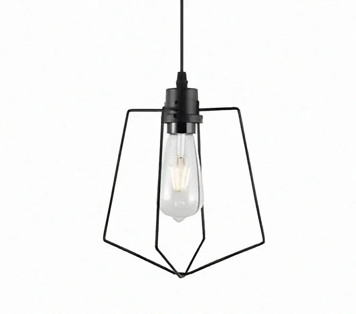 LAMPARA COLGANTE SIMPLE NEGRA 1L E27 2