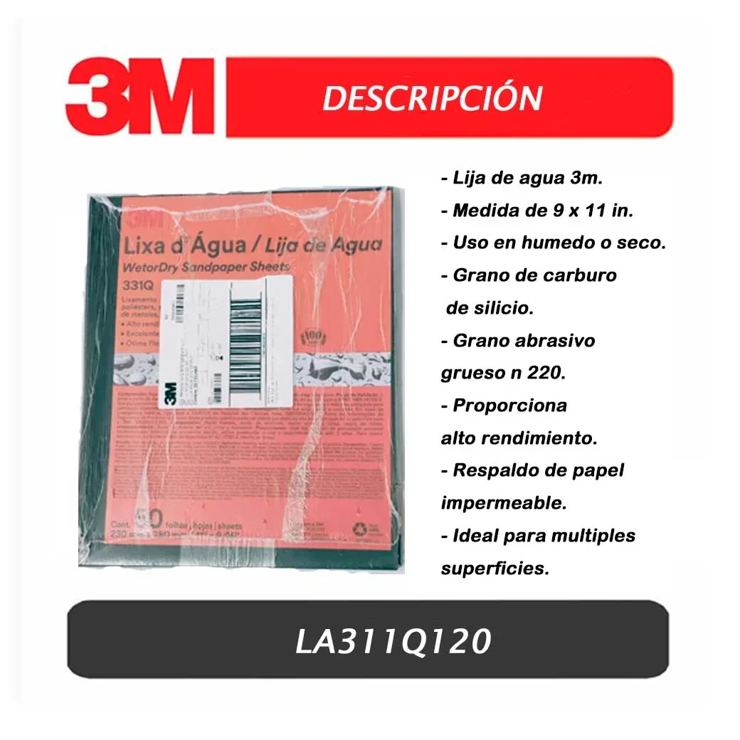 LIJA AGUA 3M-331Q GRANO 120