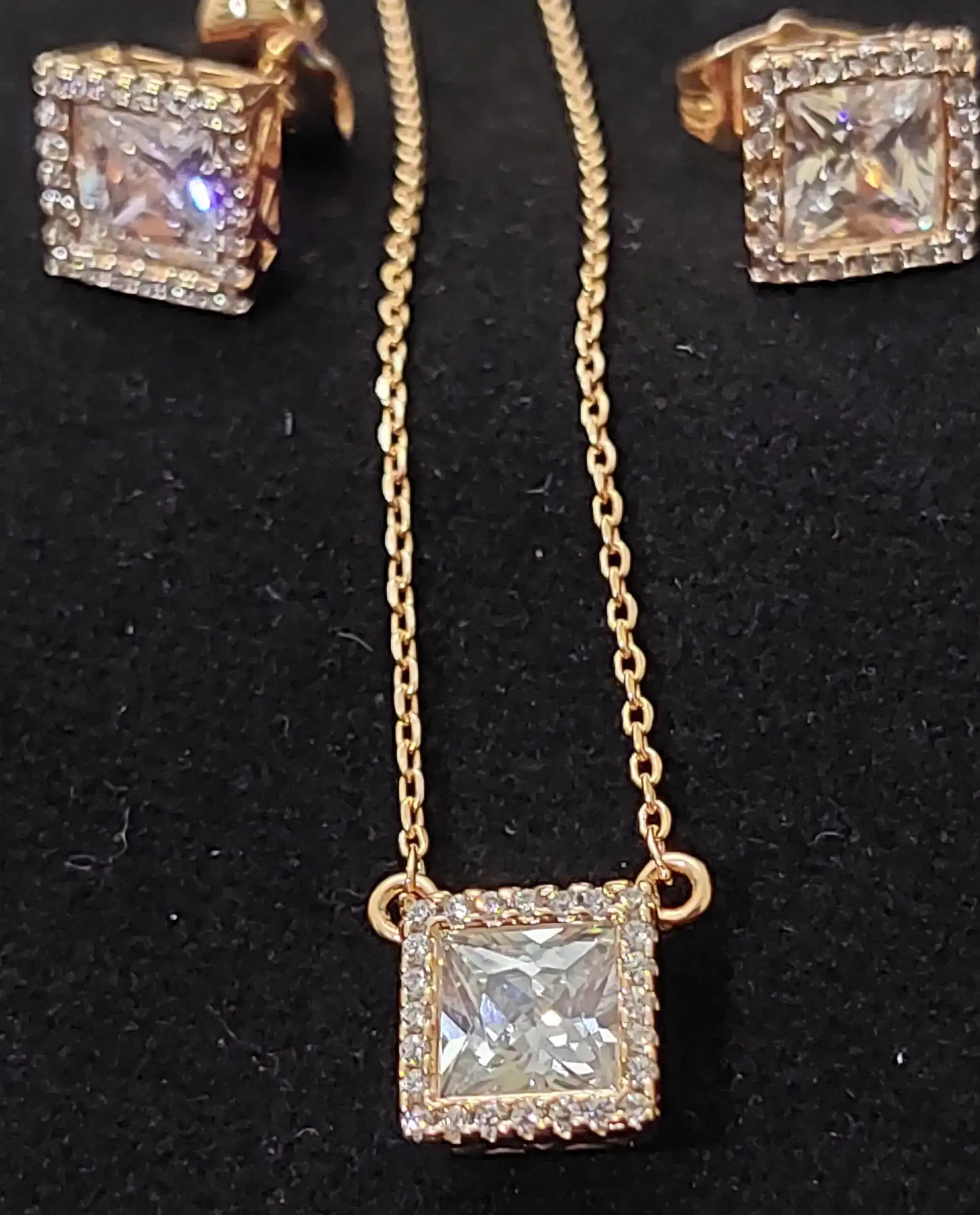 Juego baño de oro cobre pulido