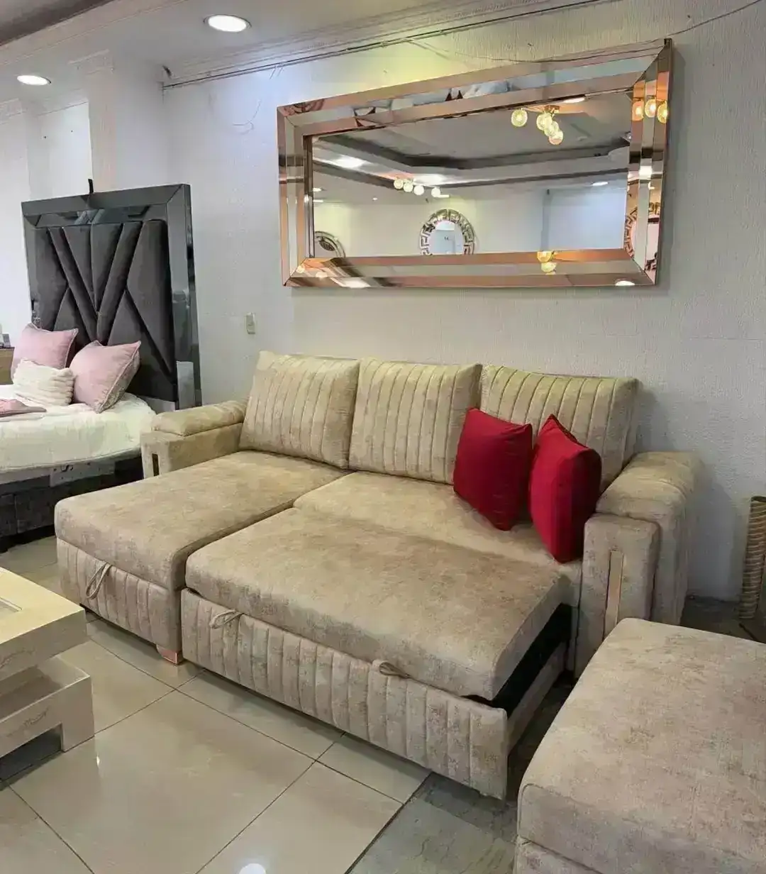 Sala en L sofacama multifuncional 