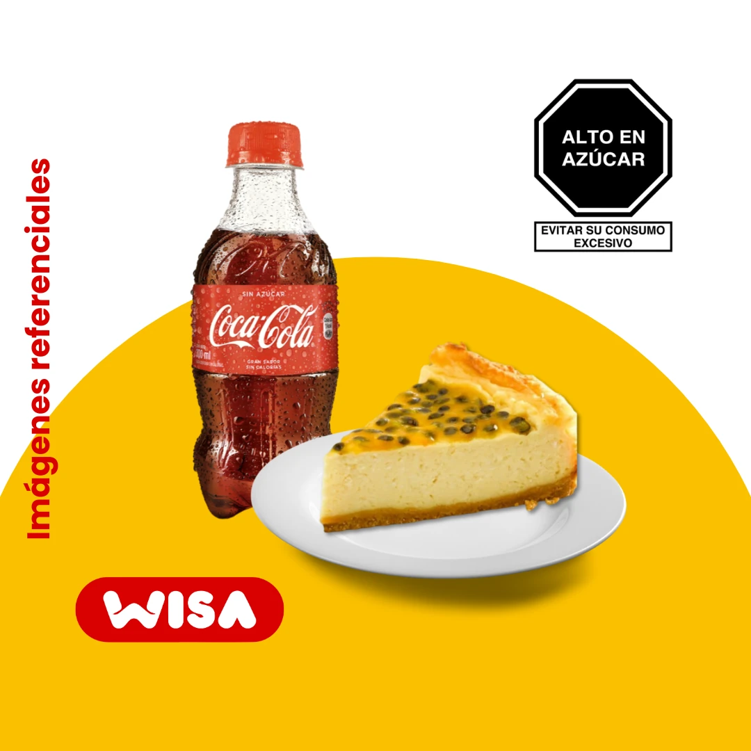 Cheesecake De Maracuyá + Coca cola 300 ML