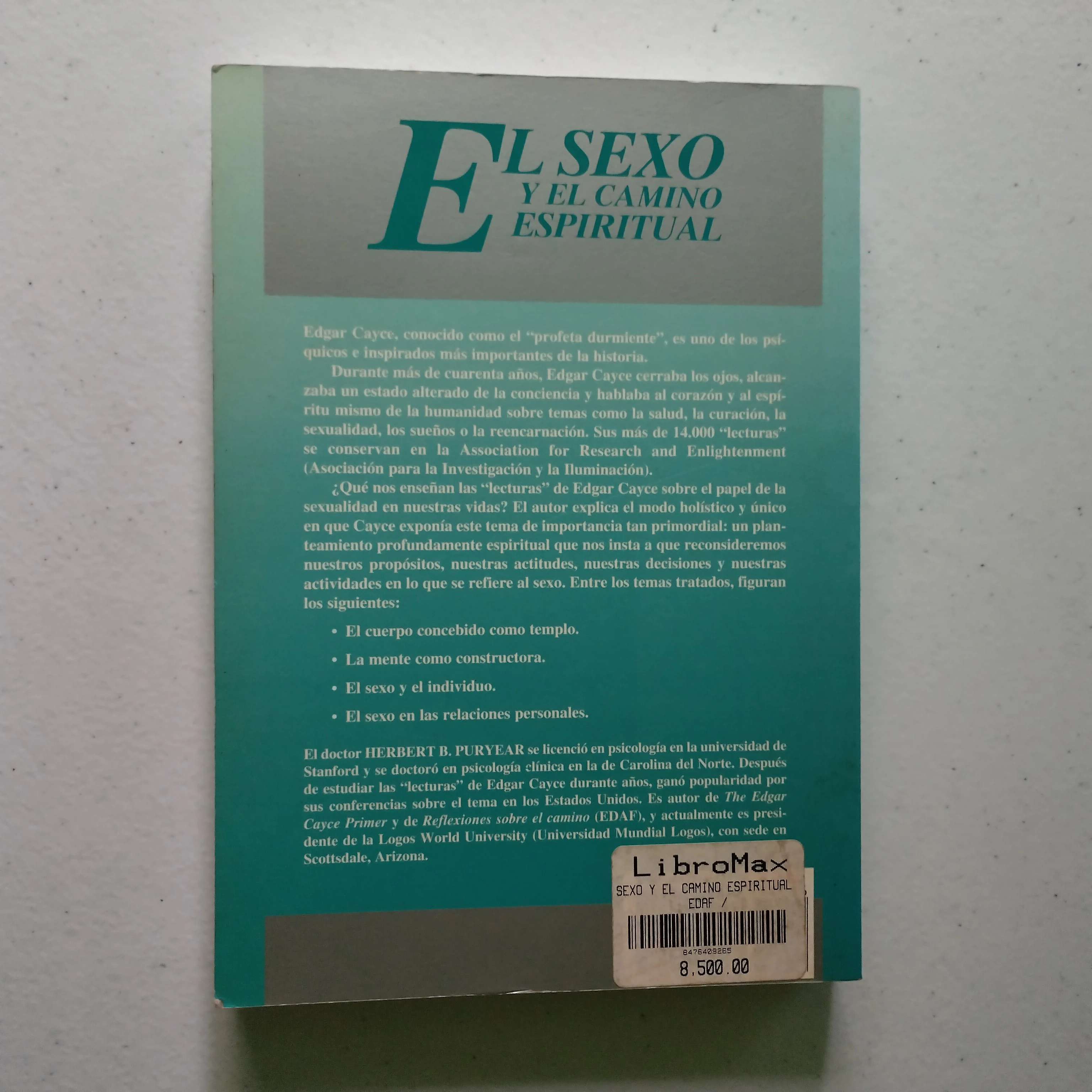 El sexo y el camino espiritual, Edgar Cayce, usado 2