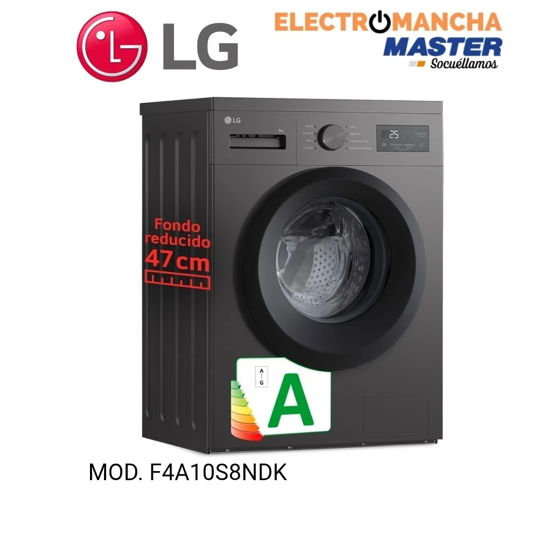 LAVADORA LG F4A10S8NDK 8 KILOS 1400 RPM A INOX