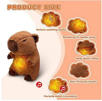 Peluche Capybara Respira , sonido y luces