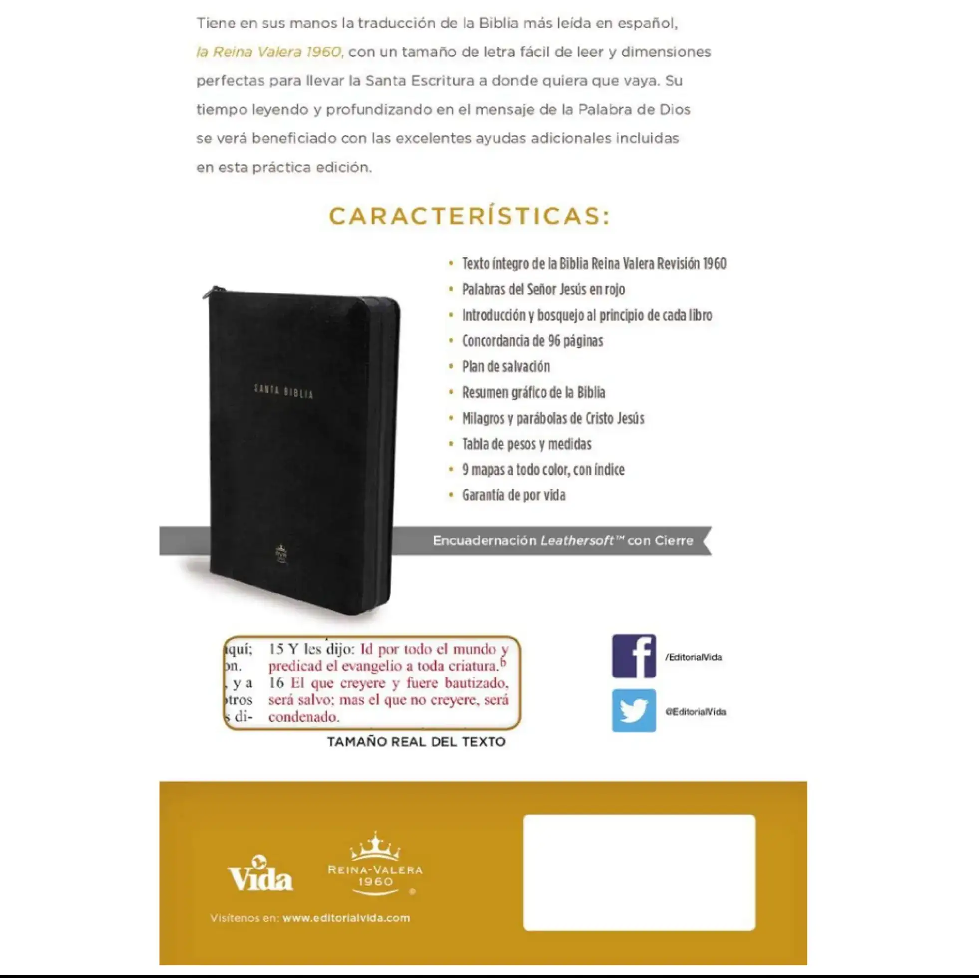 Biblia portátil con cierre RVR60 3