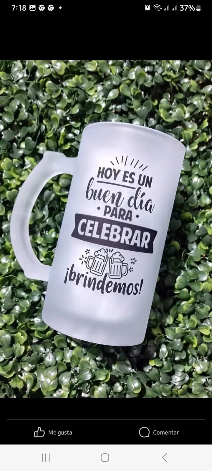 Jarra cervecera esmerilada