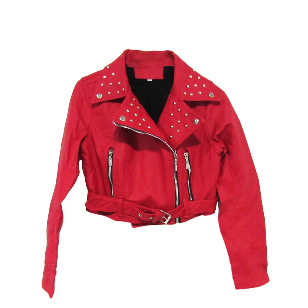 Chaqueta en cuero taches para mujer 4