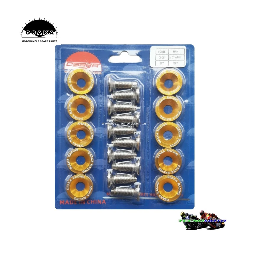 ARANDELA ALUMINIO 6MM SET -DORADA-49958