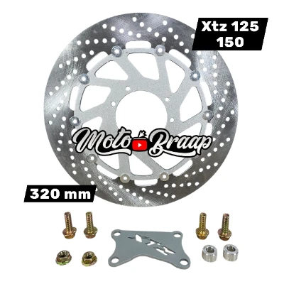 DIS Xtz 125 / DIS Xtz 150 / DIS Dt 125 Disco de freno delantero 320mm grisIncluye accesorios de instalación