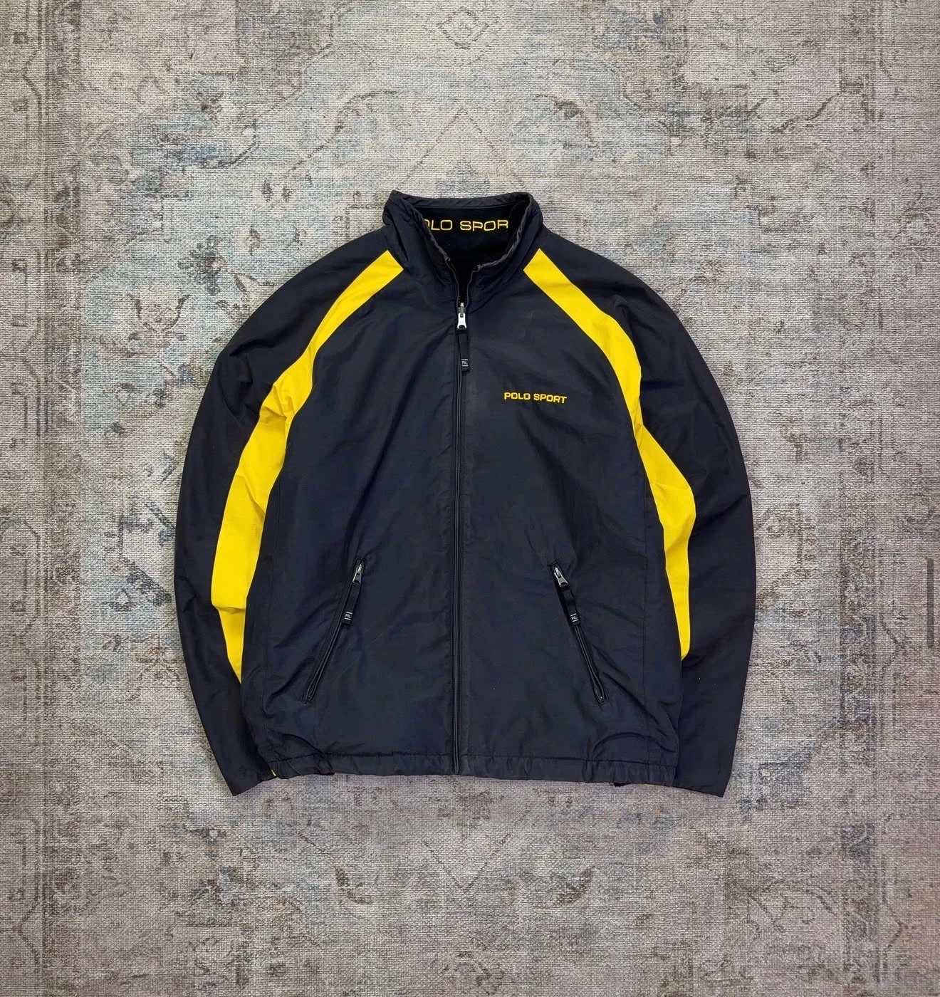 Chaqueta Vintage 90s Polo Sport Ralph Lauren Reversible Negra/Amarilla