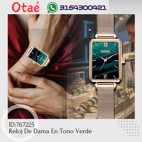 Reloj De Dama En Tono Verde