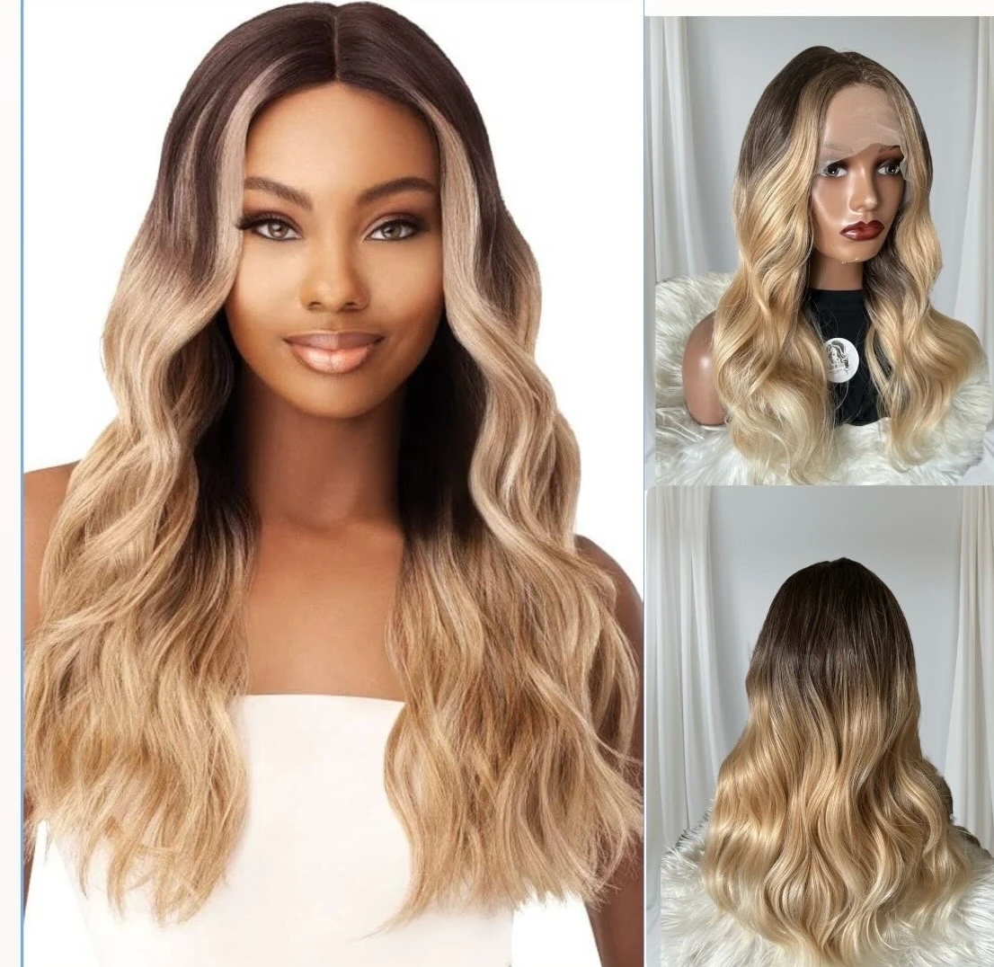 Peluca Semi de 20”, frontal lace 13x1 